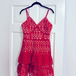 Lulu ruffle mini dress -Red size S